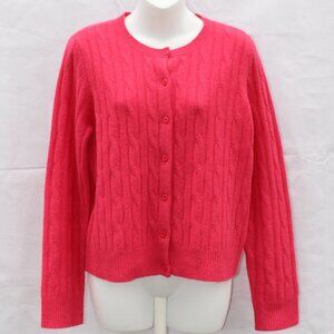 Alexandra Bartlett Women’s Lambs Wool Angora Rabbit Hair Pink Cardigan Petite L